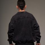 Crewneck Acid wash negro 400 gramos 100 % Algodón