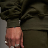 Crewneck Verde militar 400 gramos 100 % Algodón