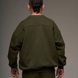 Crewneck Verde militar 400 gramos 100 % Algodón