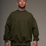 Crewneck Verde militar 400 gramos 100 % Algodón
