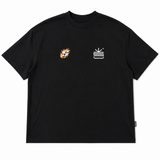 Camiseta Negra Oversize Fuego  250 gramos