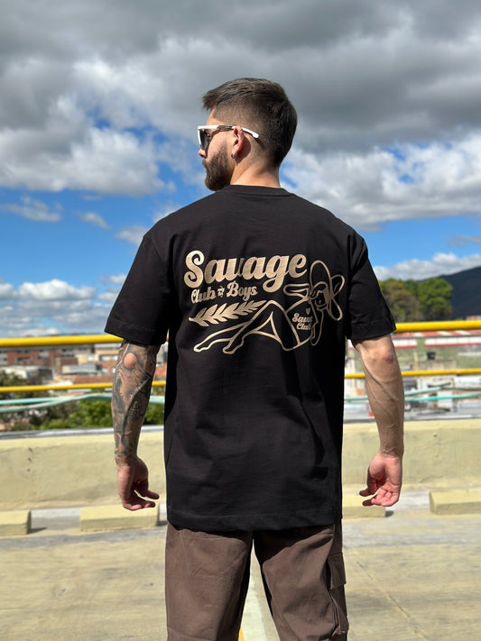 Camiseta SEX SAVAGE oversize negra Ecodrape ©️