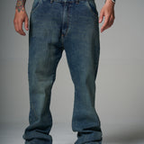 JEANS FLARE SAVAGE AZUL Y CAFÉ  14499