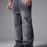 JEANS BAGGY 2 BOLSILLOS  1 CORTE GRIS CLARO