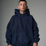 Nuevo Hoodie Distressed Acid wash Azul 400 gramos