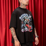 Camiseta Negra Oversize Crew  250 gramos