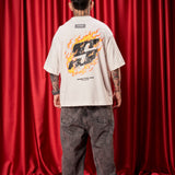 Camiseta Marfil Oversize Fire City Savage  250 gramos