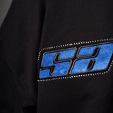 Double Zip Hoodie Boxy fit  Blue stars