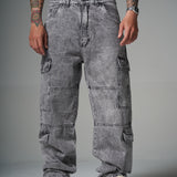 JEANS BAGGY FIT SAVAGE GRIS  2 CORTES 4 BOLSILLOS 14494