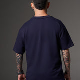 DARK BLUE OVERSIZED BASIC T-SHIRT 14209 SVG
