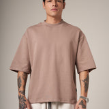 BOXY FIT 300 GRAMOS, 100% ALGODÓN CAQUI