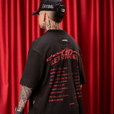 Camiseta Negra Oversize Red  250 gramos