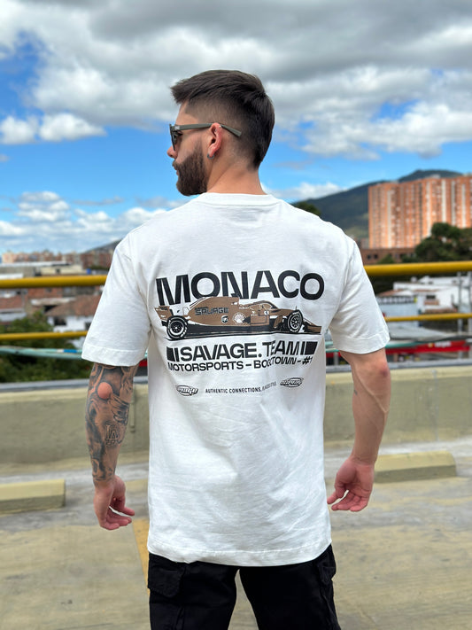 Camiseta MONACO oversize marfil Ecodrape ©️