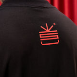 Camiseta Negra Oversize Logo rojo 250 gramos