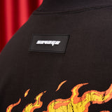 Camiseta Negra Oversize Fuego  250 gramos