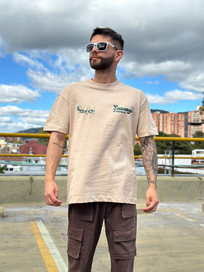 Camiseta FREEDOM oversize camel Ecodrape ©️
