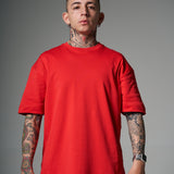 Camiseta 100% Algodón Peruano Rojo   Oversize 250 Gramos