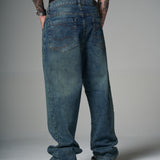 JEANS STRAIGTH SAVAGE AZUL Y CAFÉ  14496