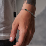 Pulsera plata 925 moissanitas y cristales verde