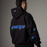 Double Zip Hoodie Boxy fit  Blue stars