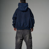 Nuevo Hoodie Distressed Acid wash Azul 400 gramos