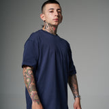 Camiseta 100% Algodón Peruano Azul turquí   Oversize 250 Gramos