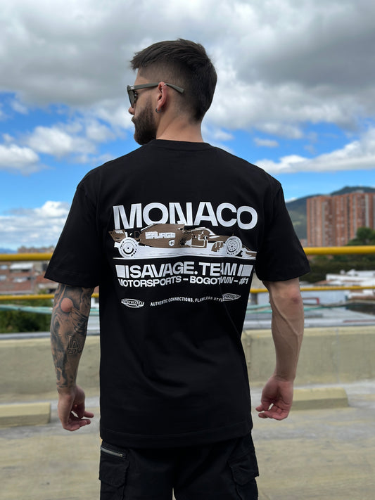 Camiseta MONACO oversize negra Ecodrape ©️