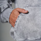 Nuevo Hoodie Distressed Acid wash gris 400 gramos