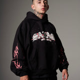 Hoodie Boxy fit rosa piedras  400 gramos