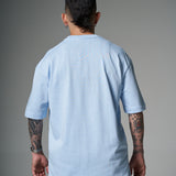 Camiseta 100% Algodón Peruano Azul cielo   Oversize 250 Gramos
