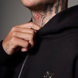 Double Zip Hoodie Boxy fit Red lights