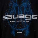 Hoodie Boxy Human  azul  400 gramos