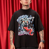 Camiseta Negra Oversize Crew  250 gramos