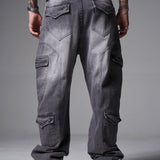 JEANS BAGGY 8 BOLSILLOS PARCHE GRIS CLARO