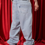 JEAN BAGGY ICE BLUE SAVAGE RED DISTRICT
