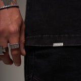 Basica Oversize Acid Wash negra  14454