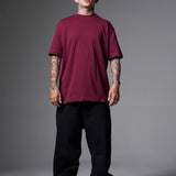 Camiseta 100% Algodón Peruano Vino tinto Oversize 250 Gramos