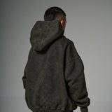 Nuevo Hoodie Distressed Acid wash Verde 400 gramos