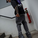 JEANS FLARE SAVAGE GRIS OSCURO 14520