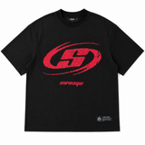 Camiseta Negra Oversize Red  250 gramos