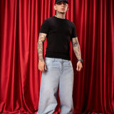 JEAN BAGGY ICE BLUE SAVAGE RED DISTRICT