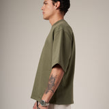 BOXY FIT 300 GRAMOS, 100% ALGODÓN VERDE MILITAR