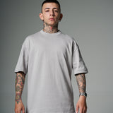 Camiseta 100% Algodón Peruano Gris  Oversize 250 Gramos