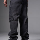 JEANS BAGGY 2 BOLSILLOS PINZAS GRIS OSCURO
