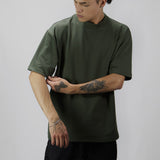 CAMISETA  SIN MARQUILLAS VERDE MILITAR 14078 OVERSIZE