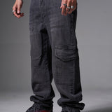 JEANS BAGGY 2 BOLSILLOS PINZAS GRIS OSCURO