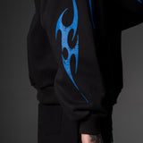 Hoodie Boxy Human  azul  400 gramos