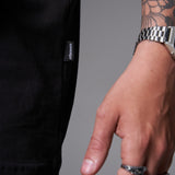 T shirt negra savage company rosa  250 gramos