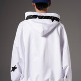 Double Zip Hoodie Boxy fit estrellas negras