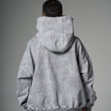 Nuevo Hoodie Distressed Acid wash gris 400 gramos